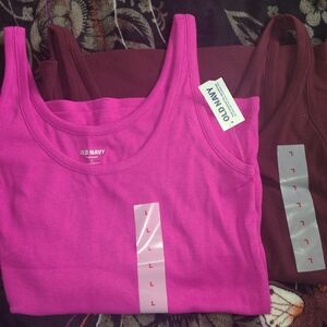 Old Navy  Set Of Two Pink and Burgundy Tank Tops